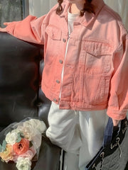 Girls' Ombre Denim Jacket Street Outwear Kids Outfit