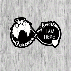 Forever in My Heart Puppy & Angel Wings Vinyl Sticker for Pet Loss