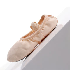 Girls Canvas Ballet Slippers Elastic Split Sole Dance Shoes