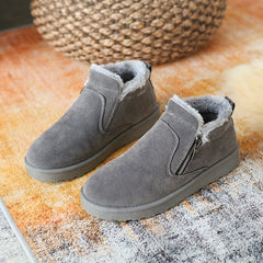Women's Plush Inner Thermal Flats Side Zipper Winter Shoes