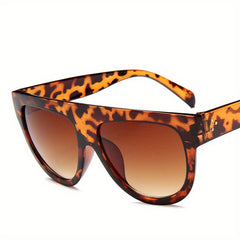 Oversized Cat Eye Sunglasses Gradient Lens Flat Top Glasses