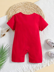 Baby Boys Dino Print Romper Short Sleeve Jumpsuit