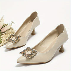 Rhinestone Stiletto Heels, Pointed Toe Dress Pumps