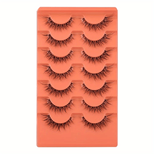 Natural Look Fox Eyelashes 3D Faux Mink Eyelashes 7 Pairs