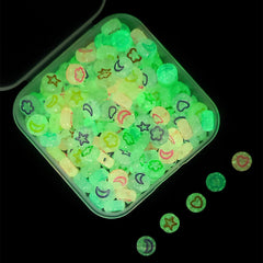 200pc Luminous Star Moon Acrylic Shape Beads For Jewelry Making