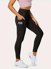Sports Leggings With Pockets High Rise High Stretch Skinny