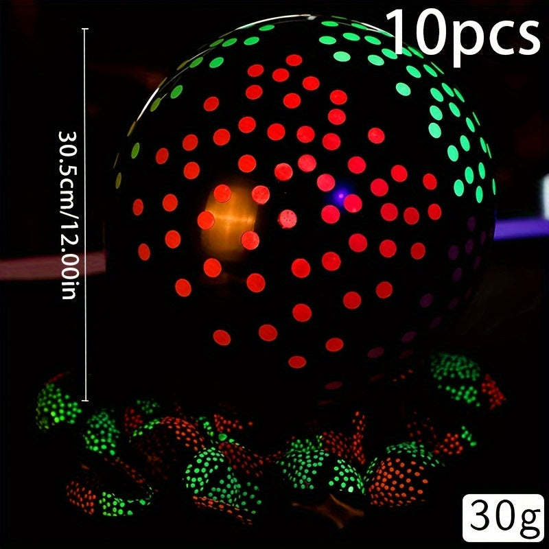 10pcs Fluorescent Dot Balloons Glow Balloons Night Party Supply