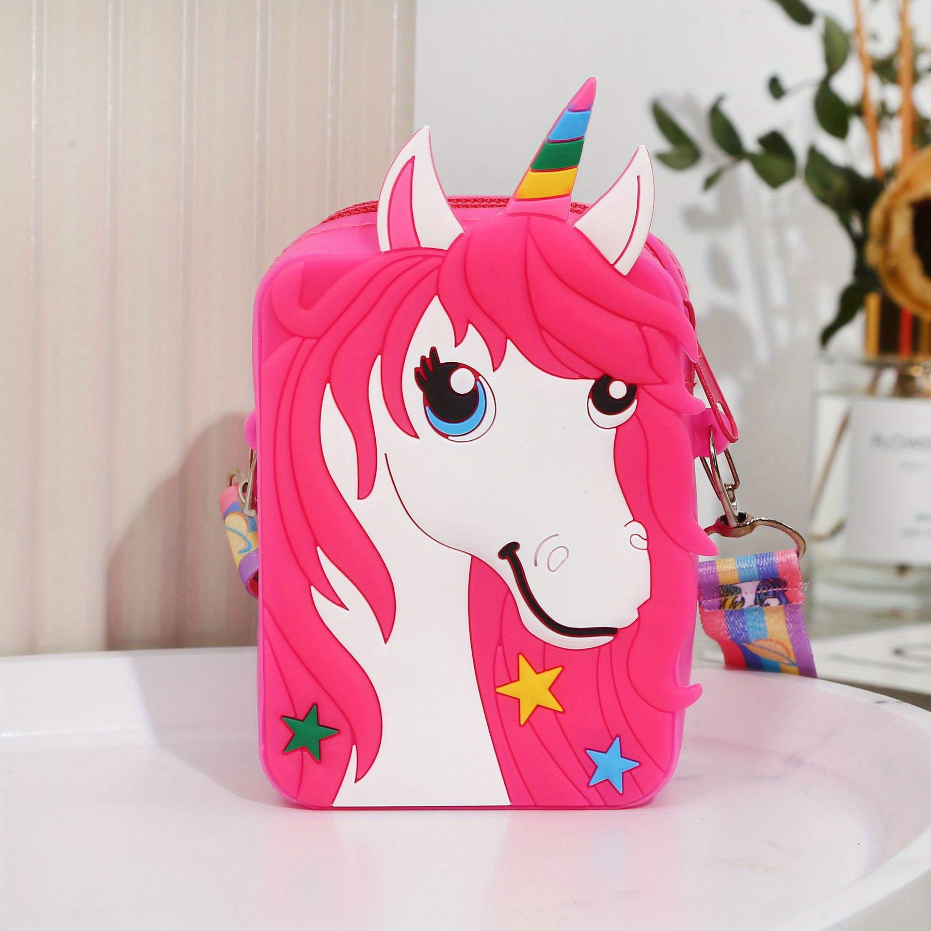 Colorful Unicorn Crossbody Coin Purse Zipper Wallet Holiday Gift