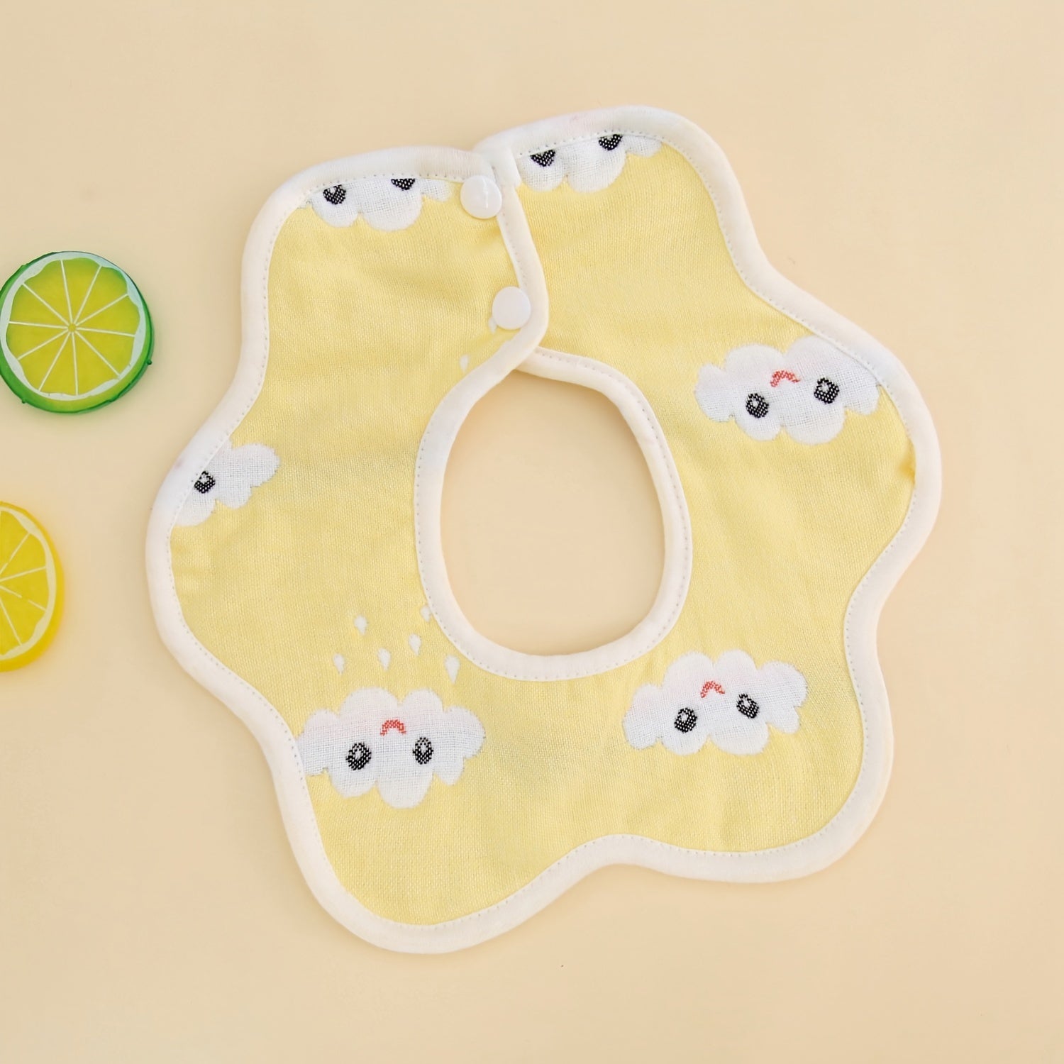 Baby Petal Bib Cotton Gauze 360 Rotation 6-layer Washable Cartoon Bib