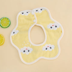 Baby Petal Bib Cotton Gauze 360 Rotation 6-layer Washable Cartoon Bib
