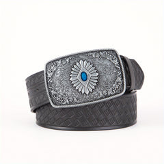 Retro Style High Embossed Big Eye Pattern Buckle Men's Belt