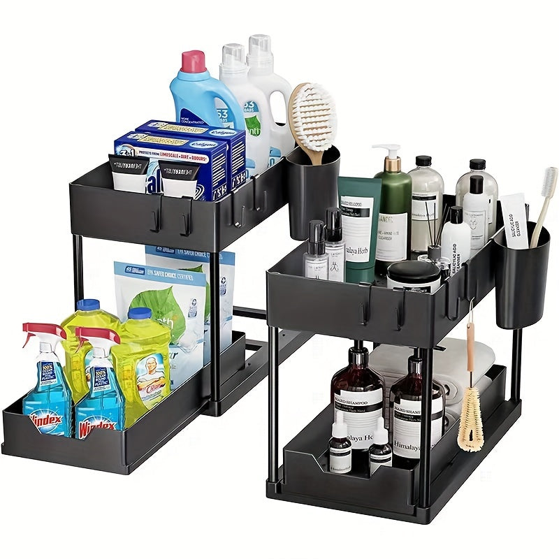 1pc Under Sink Storage Rack Kitchen Bathroom Cabinet Organizer