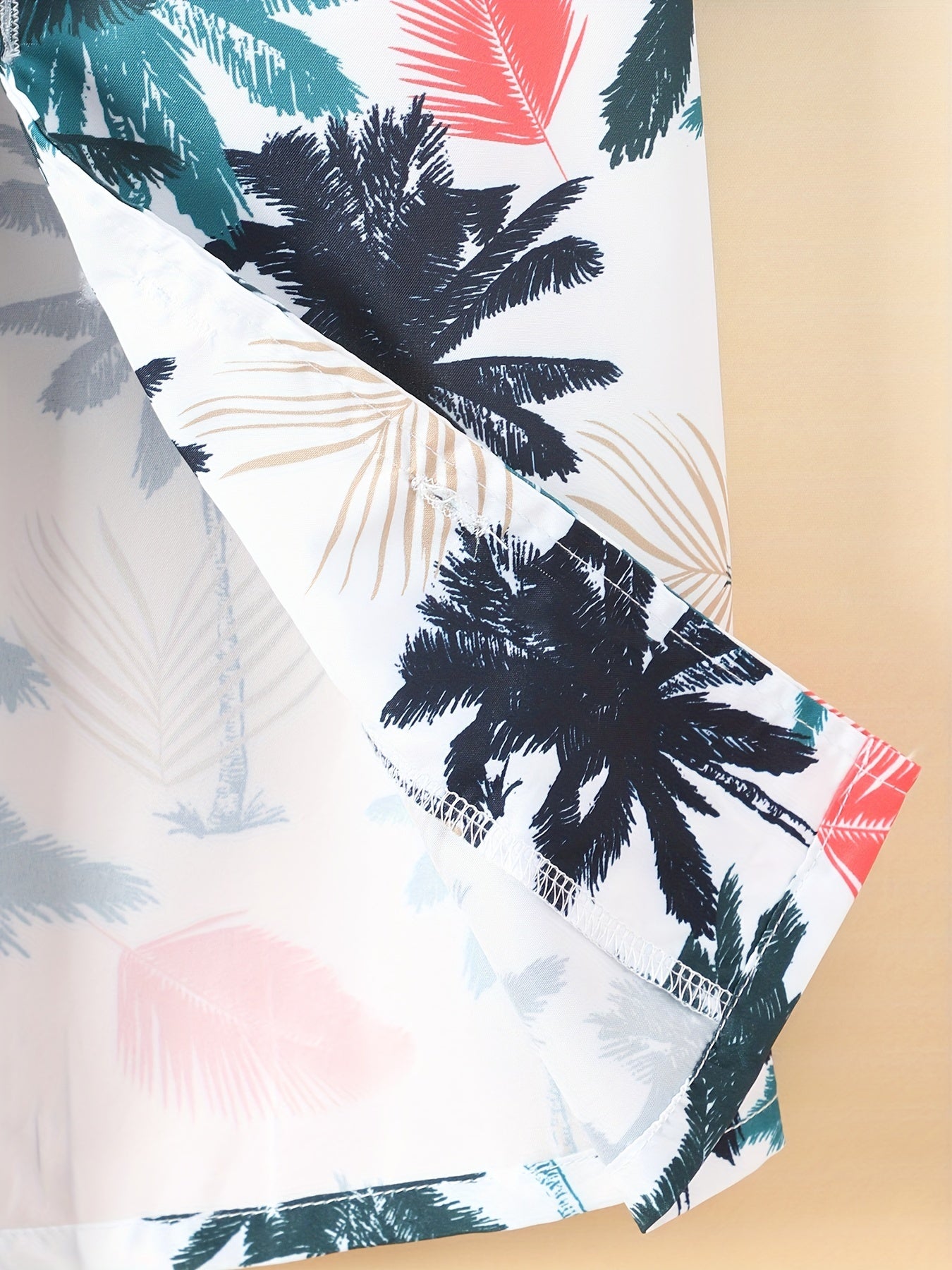 Boys Coconut Tree Print Button Down Shirt