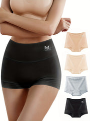 4pcs Letter Print High Waist Panties Women's Lingerie & Underwear