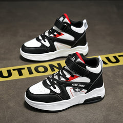 Boy's High Top Skate Shoes Comfy Non Slip Casual Lace Up Sneakers For Kids