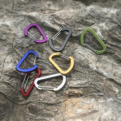 6pcs Aluminum D-Shaped Hanging Buckle Multifunctional Hook