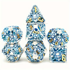7pcs Hollow-eyed Monster Metal Polyhedral Dice Set