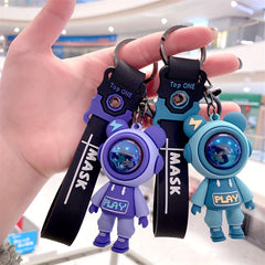 Cartoon Bear Astronaut Keychain Bag Pendant Ornament