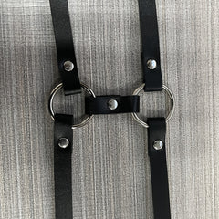 Gothic Double Row Circle Choker with Pin Buckle