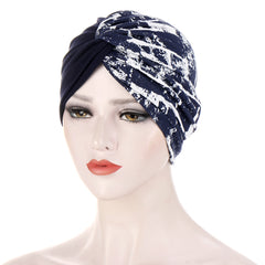Floral Cloth Twist Turban Cap Soft Women Print Hijab Turban Head