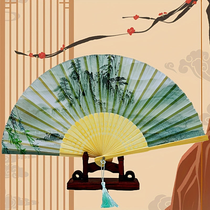 Chinese Style Folding Fan Vintage Painted Fan Dance Accessories