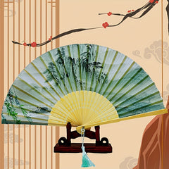 Chinese Style Folding Fan Vintage Painted Fan Dance Accessories