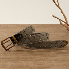 Punk Double Eyelet Canvas Belt Solid Unisex Hip Hop Belt