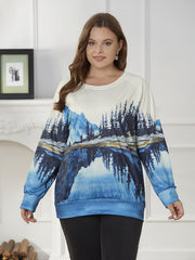 Print Long Sleeve Knit Top