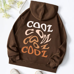 Colorful Letter Print Casual Sweater Hooded Sweatshirt