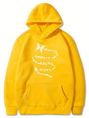 Girls Butterfly Print Hooded Sweatshirt Top Long Sleeve Hoodie Pullovers