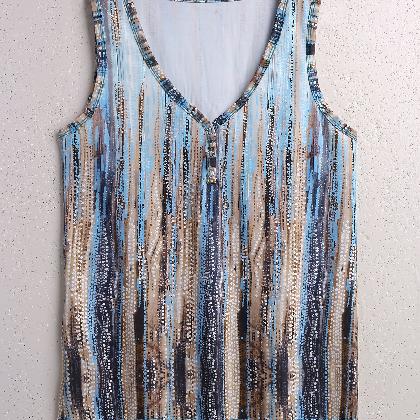 Sleeveless Allover Print V-Neck Tank Top for Women