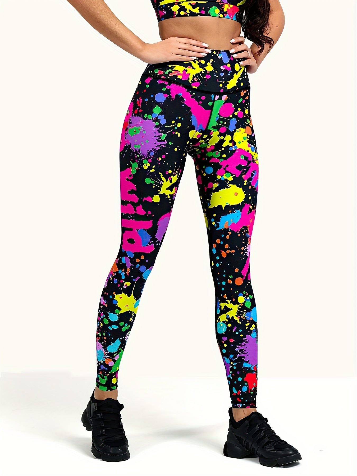 Graffiti Yoga Leggings High Waist Tummy Control Butt Lifting Pants