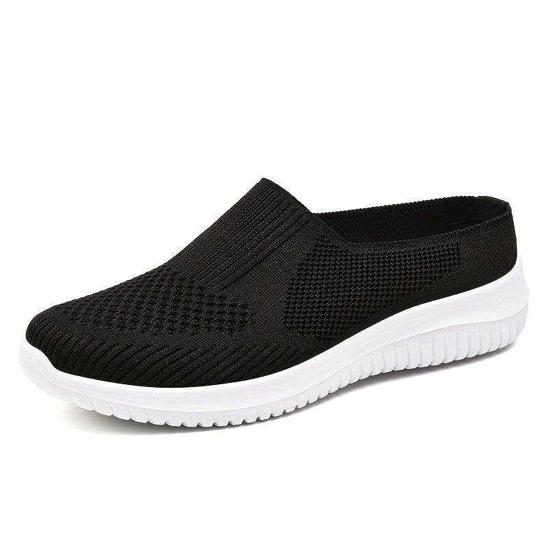 Women's Breathable Woven Mule Sneakers Slip On Outdoor Shoes