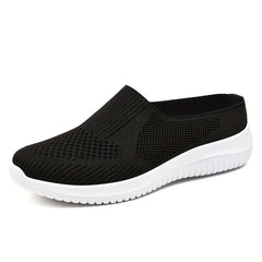 Women's Breathable Woven Mule Sneakers Slip On Outdoor Shoes