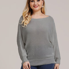 Round Neck Long Sleeve Sweater Women's Plus Casual Pullover