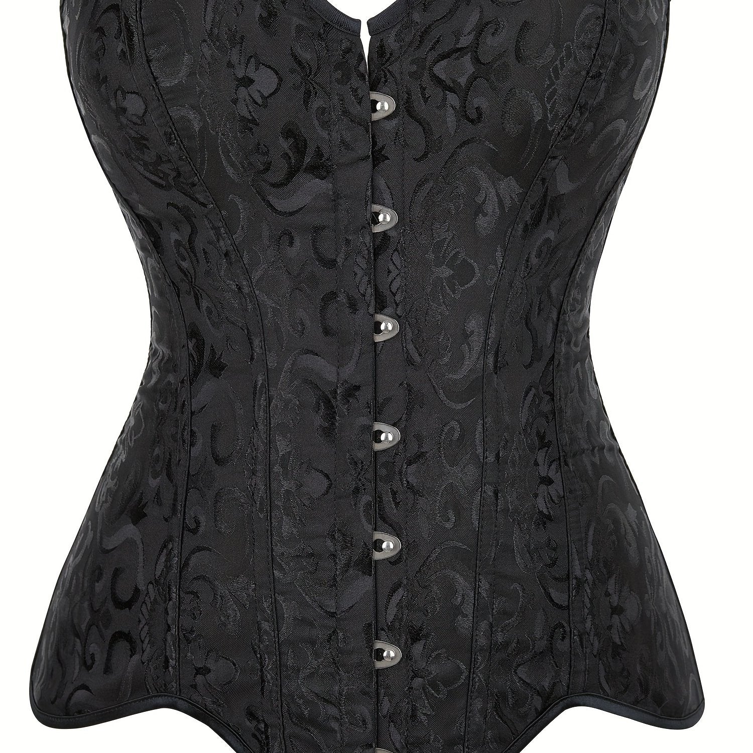 Strapless Corset Bustier Lace Up Jacquard Body Shaper Women's Lingerie