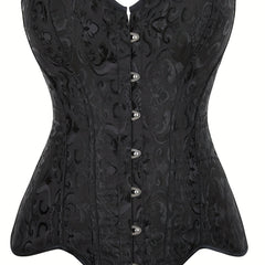Strapless Corset Bustier Lace Up Jacquard Body Shaper Women's Lingerie