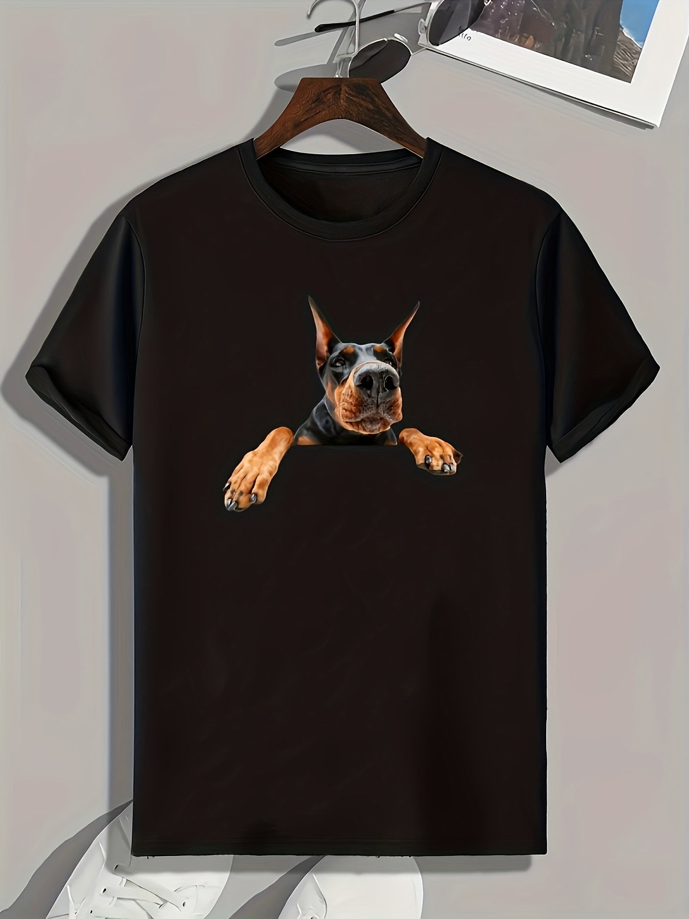 Dog Print Men's Graphic T-Shirt for Summer