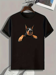 Dog Print Men's Graphic T-Shirt for Summer