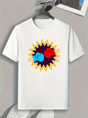 Fighters Pattern Print Men's Comfy Sports T-shirt Graphic Tee