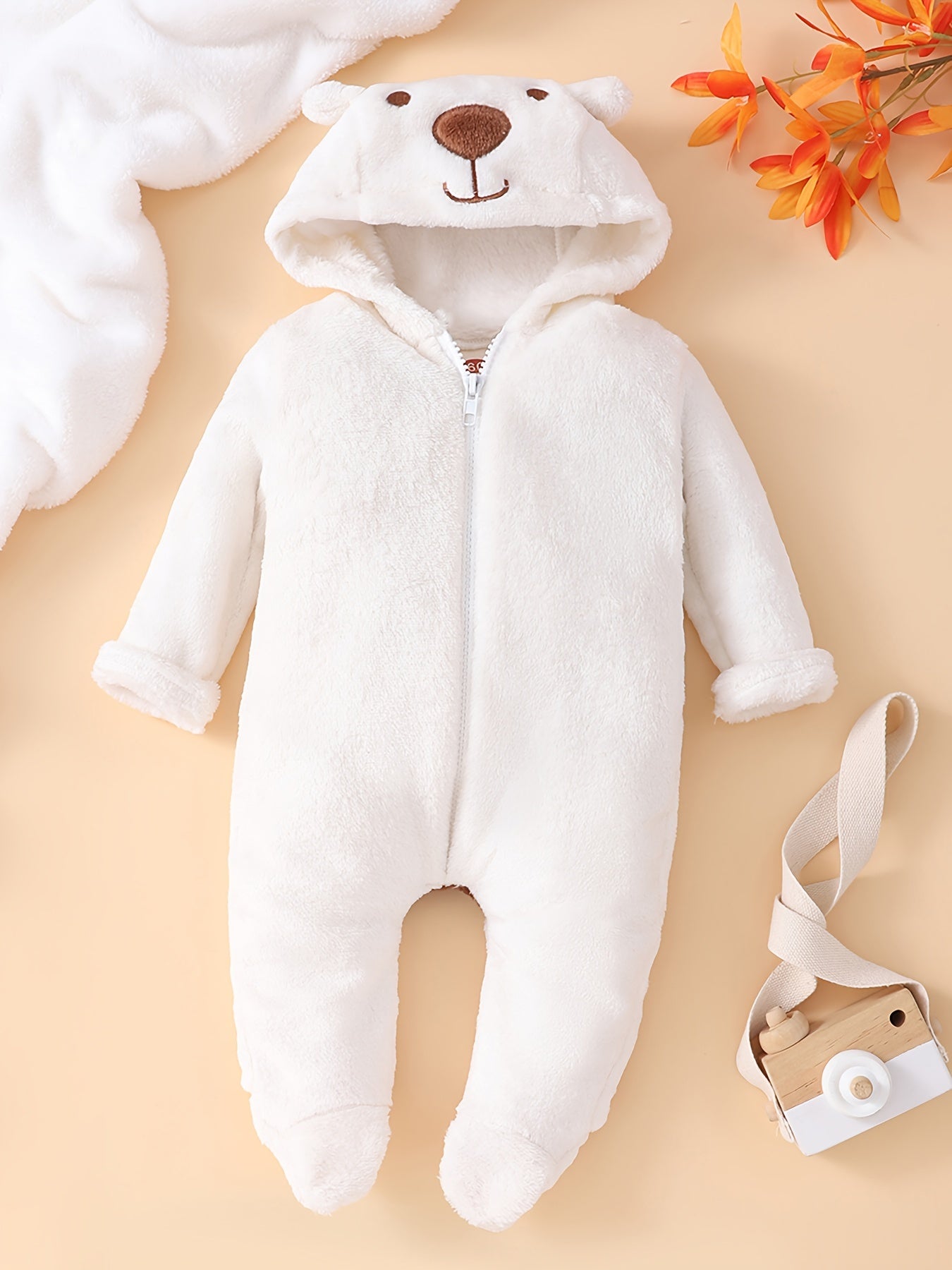 Newborn Fleece Snowsuit Winter Onesie Hooded Romper