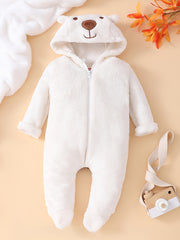 Newborn Fleece Snowsuit Winter Onesie Hooded Romper