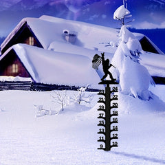 Snow Gauge Large Iron Measuring Rod Orangutan Metal Ruler Garden Christmas Gift