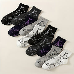 Lightning Print Socks - Women's Mid Tube Stockings