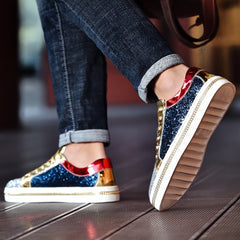 Unisex Glitter Block Sneakers for Men