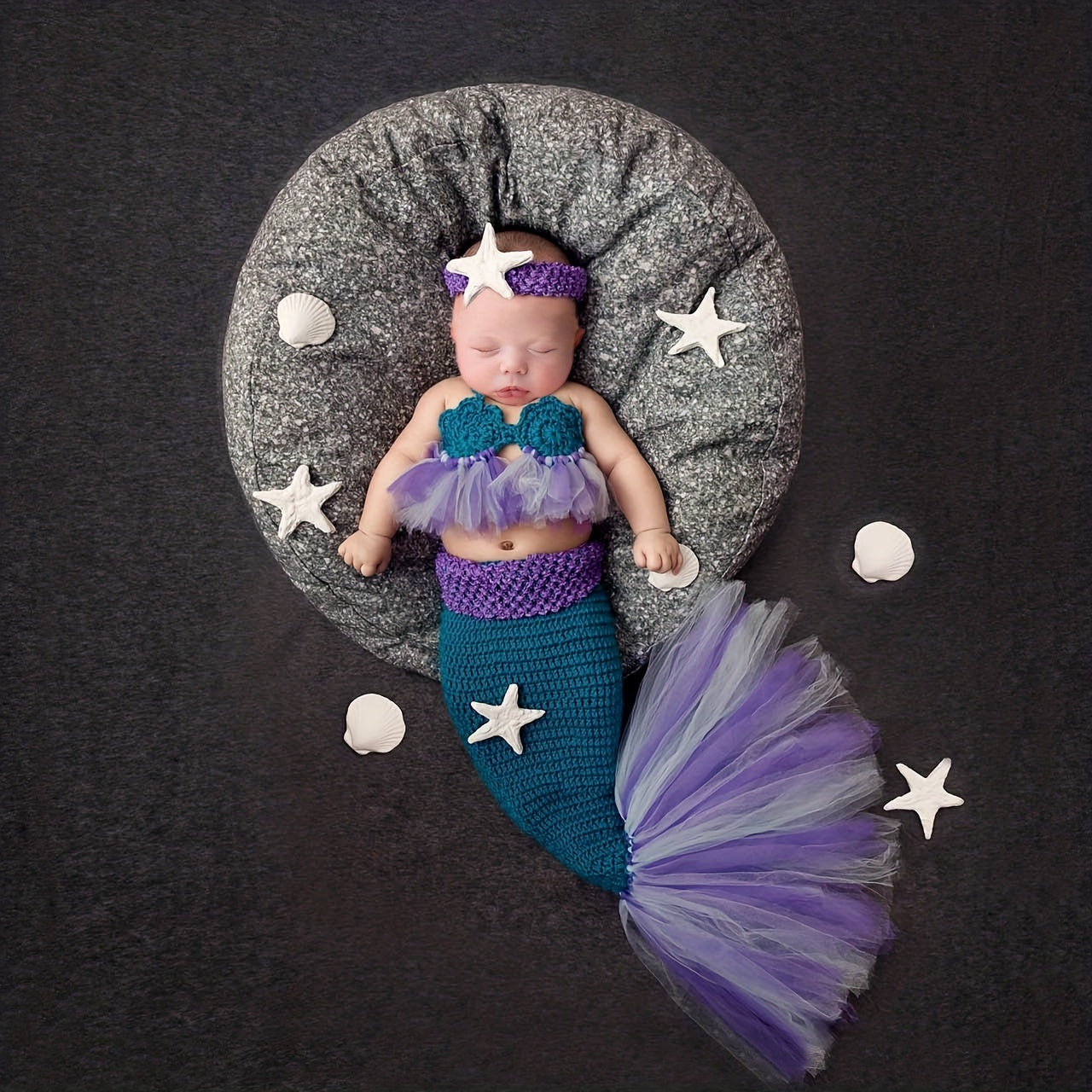 3 Piece Mermaid Photography Dress for Baby's First Swim