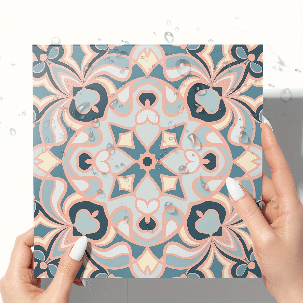 9pcs Moroccan Print Waterproof Decal Vinyl Easy To Stick