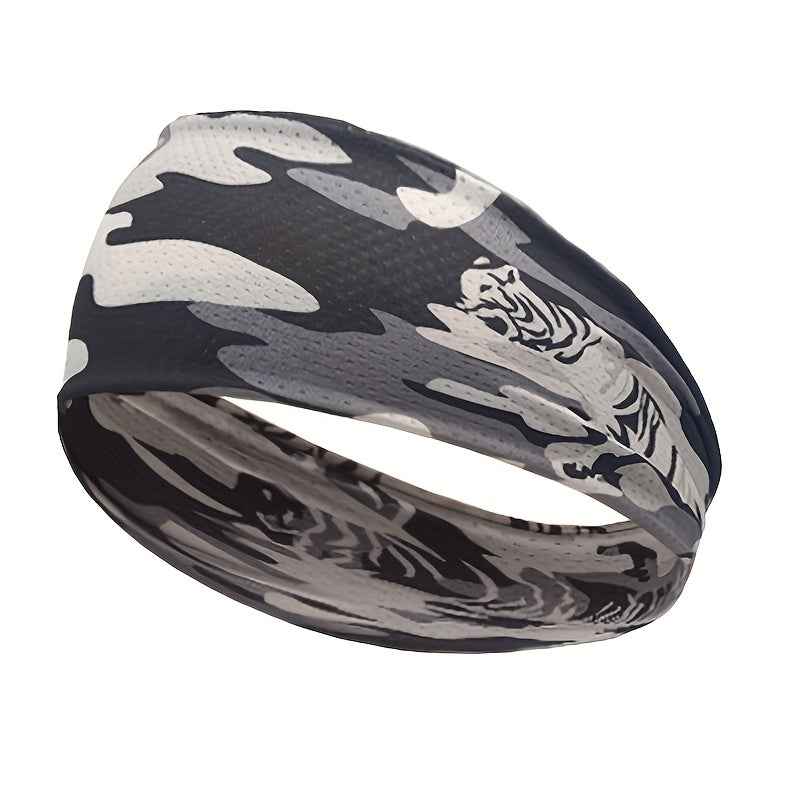 Men's Ice Silk Sports Headband Camouflage Elastic