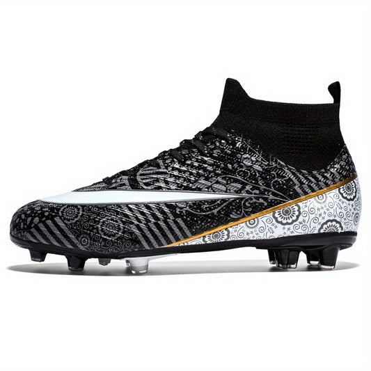 Kids High Top AG Soccer Cleats Lightweight Breathable Football Boots