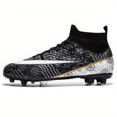 Kids High Top AG Soccer Cleats Lightweight Breathable Football Boots